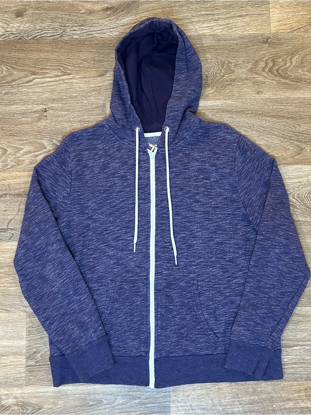 Full Zip Purple Heathered Hoodie Jacket - Faded Glory - Women’s Size XL 16-18